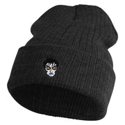 Cesare Head The Cabinet of Dr  Caligari 1920 Logo Embroidered Heavy Ribbed Cuff Beanie - Black OSFM
