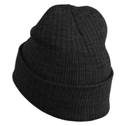 Cesare Head The Cabinet of Dr  Caligari 1920 Logo Embroidered Heavy Ribbed Cuff Beanie - Black OSFM