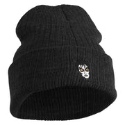 Cesare Head The Cabinet of Dr  Caligari 1920 Logo Embroidered Heavy Ribbed Cuff Beanie - Black OSFM