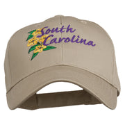 USA State South Carolina Flowers Embroidered Cotton Cap