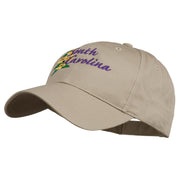 USA State South Carolina Flowers Embroidered Cotton Cap