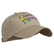 USA State South Carolina Flowers Embroidered Cotton Cap