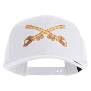 U.S. Army Cavalry Collar Insignia Embroidered Retro Cotton Blend Snapback Cap - White OSFM