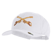 U.S. Army Cavalry Collar Insignia Embroidered Retro Cotton Blend Snapback Cap - White OSFM