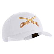 U.S. Army Cavalry Collar Insignia Embroidered Retro Cotton Blend Snapback Cap - White OSFM