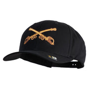 U.S. Army Cavalry Collar Insignia Embroidered Retro Cotton Blend Snapback Cap - Black OSFM