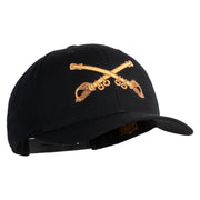 U.S. Army Cavalry Collar Insignia Embroidered Retro Cotton Blend Snapback Cap - Black OSFM