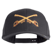 U.S. Army Cavalry Collar Insignia Embroidered Retro Cotton Blend Snapback Cap - Charcoal OSFM