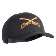 U.S. Army Cavalry Collar Insignia Embroidered Retro Cotton Blend Snapback Cap - Charcoal OSFM