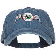 Flying Eyeball Embroidered Washed Cap