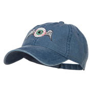 Flying Eyeball Embroidered Washed Cap