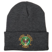 US Army Circle Symbol Embroidered Long Beanie