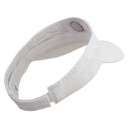 Artistic Rugby Ball Embroidered Pro Style Cotton Twill Washed Visor - White OSFM