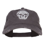 Day of the Dead Skull Embroidered Frayed Cap