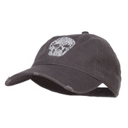 Day of the Dead Skull Embroidered Frayed Cap