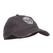 Day of the Dead Skull Embroidered Frayed Cap