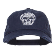 Day of the Dead Skull Embroidered Frayed Cap