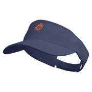 Artistic Rugby Ball Embroidered Pro Style Cotton Twill Washed Visor - Navy OSFM