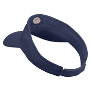 Artistic Rugby Ball Embroidered Pro Style Cotton Twill Washed Visor - Navy OSFM