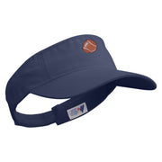 Artistic Rugby Ball Embroidered Pro Style Cotton Twill Washed Visor - Navy OSFM