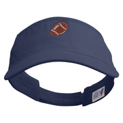 Artistic Rugby Ball Embroidered Pro Style Cotton Twill Washed Visor - Navy OSFM