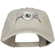 Flying Eyeball Embroidered Washed Cap