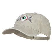 Flying Eyeball Embroidered Washed Cap