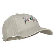 Flying Eyeball Embroidered Washed Cap