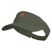 Artistic Rugby Ball Embroidered Pro Style Cotton Twill Washed Visor - Olive OSFM