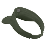 Artistic Rugby Ball Embroidered Pro Style Cotton Twill Washed Visor - Olive OSFM