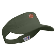 Artistic Rugby Ball Embroidered Pro Style Cotton Twill Washed Visor - Olive OSFM