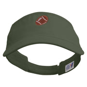 Artistic Rugby Ball Embroidered Pro Style Cotton Twill Washed Visor - Olive OSFM