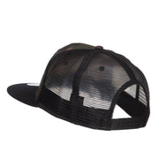 Grey American Flag Patched Camo Mesh Snapback