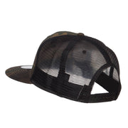 Grey American Flag Patched Camo Mesh Snapback