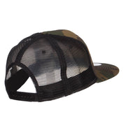 Grey American Flag Patched Camo Mesh Snapback