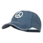 Peace Symbol Embroidered Washed Cap