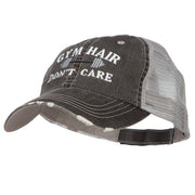 Gym Hair Don't Care Embroidered Cotton Mesh Cap