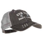 Gym Hair Don't Care Embroidered Cotton Mesh Cap