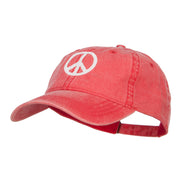 Peace Symbol Embroidered Washed Cap