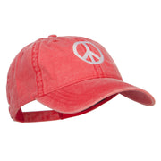 Peace Symbol Embroidered Washed Cap