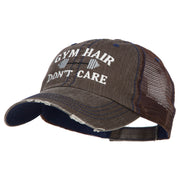 Gym Hair Don't Care Embroidered Cotton Mesh Cap