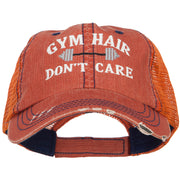 Gym Hair Don't Care Embroidered Cotton Mesh Cap