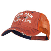 Gym Hair Don't Care Embroidered Cotton Mesh Cap