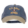 US Navy Retired Military Embroidered Two Tone Cap