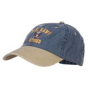 US Navy Retired Military Embroidered Two Tone Cap