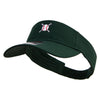 Baseball with Crossing Bats Logo Embroidered Cotton Twill Sun Visor - Dk-Green OSFM