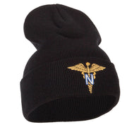 Army Nurse Corps Officer Embroidered Long Knitted Beanie