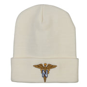 Army Nurse Corps Officer Embroidered Long Knitted Beanie