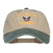 US Navy Retired Military Embroidered Two Tone Cap