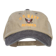 US Navy Retired Military Embroidered Two Tone Cap